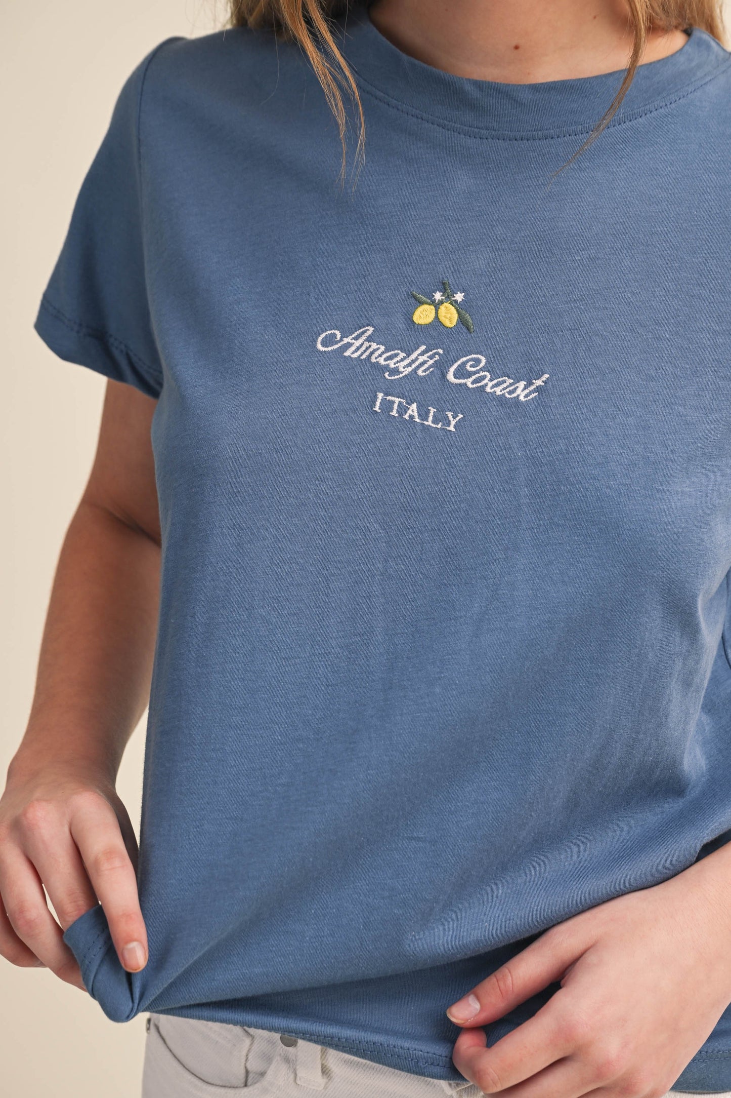 Amalfi Coast Embroidery Tee