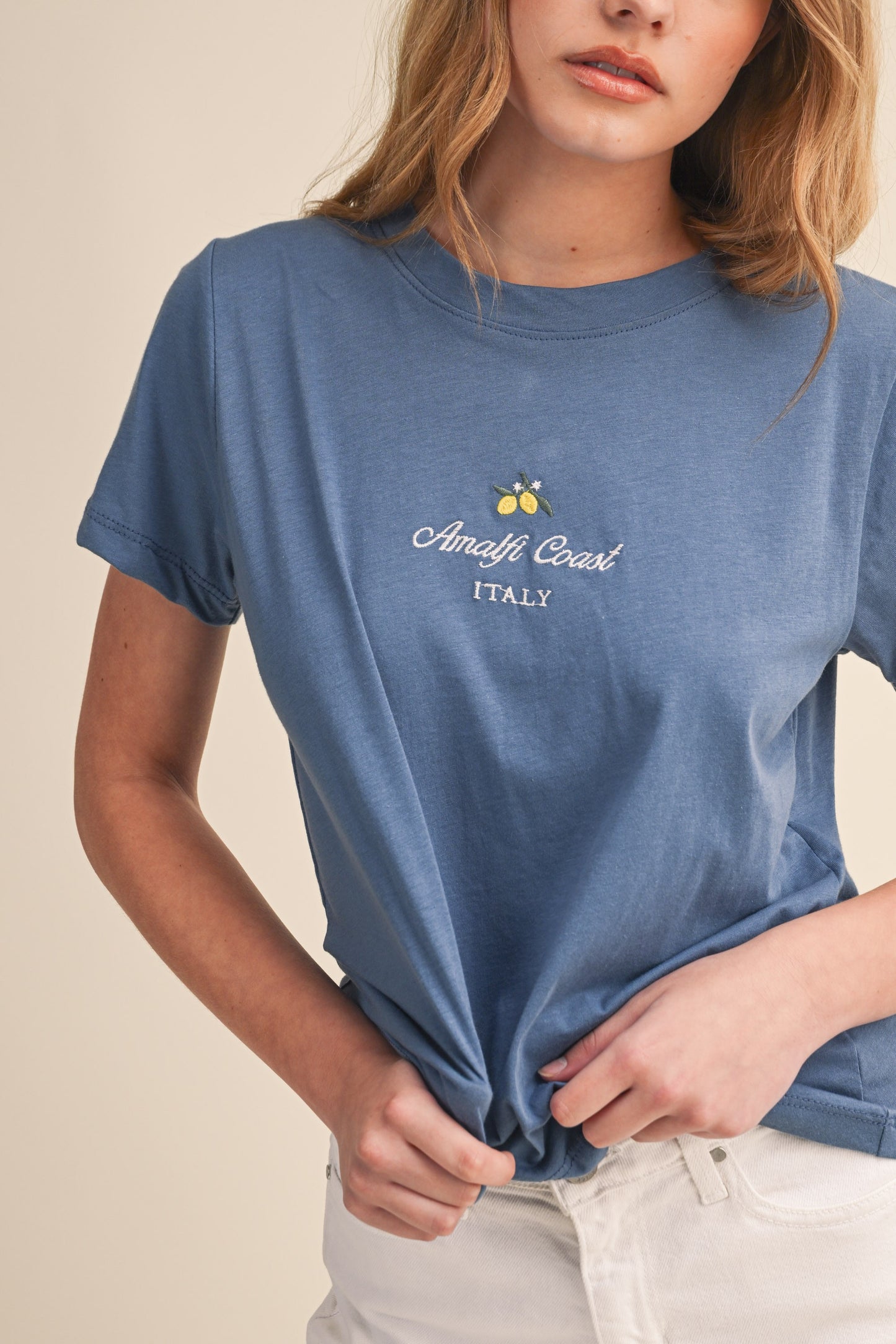 Amalfi Coast Embroidery Tee