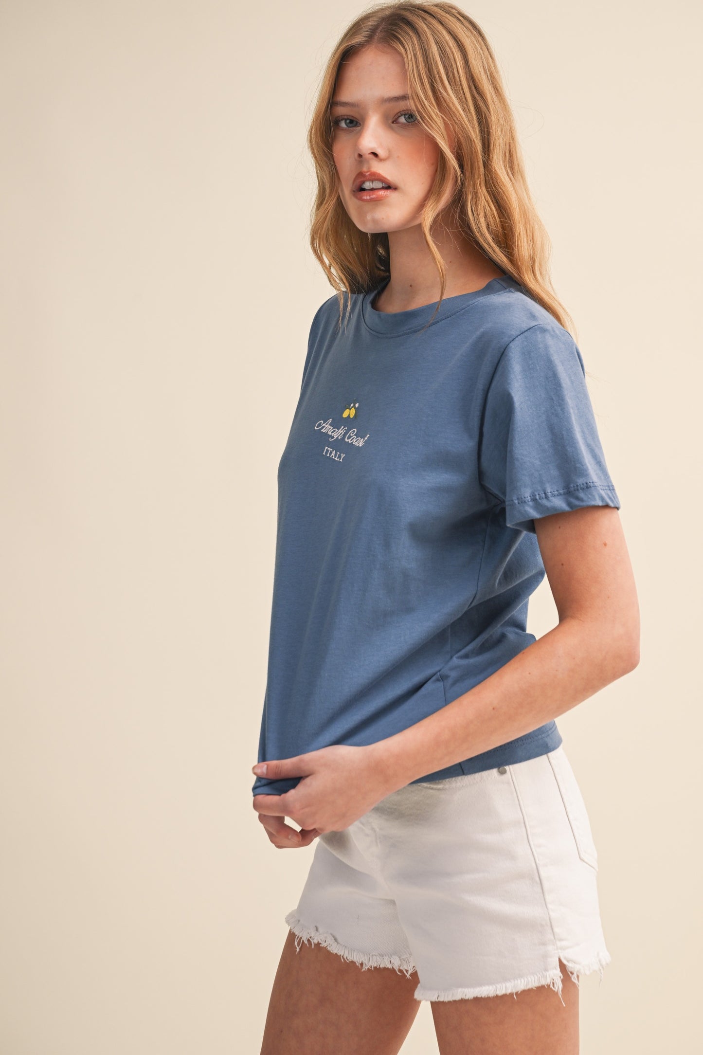 Amalfi Coast Embroidery Tee