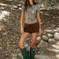Nola Woodland Camo Jersey Baby Tee