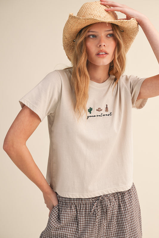 Gone Out West Embroidery Tee