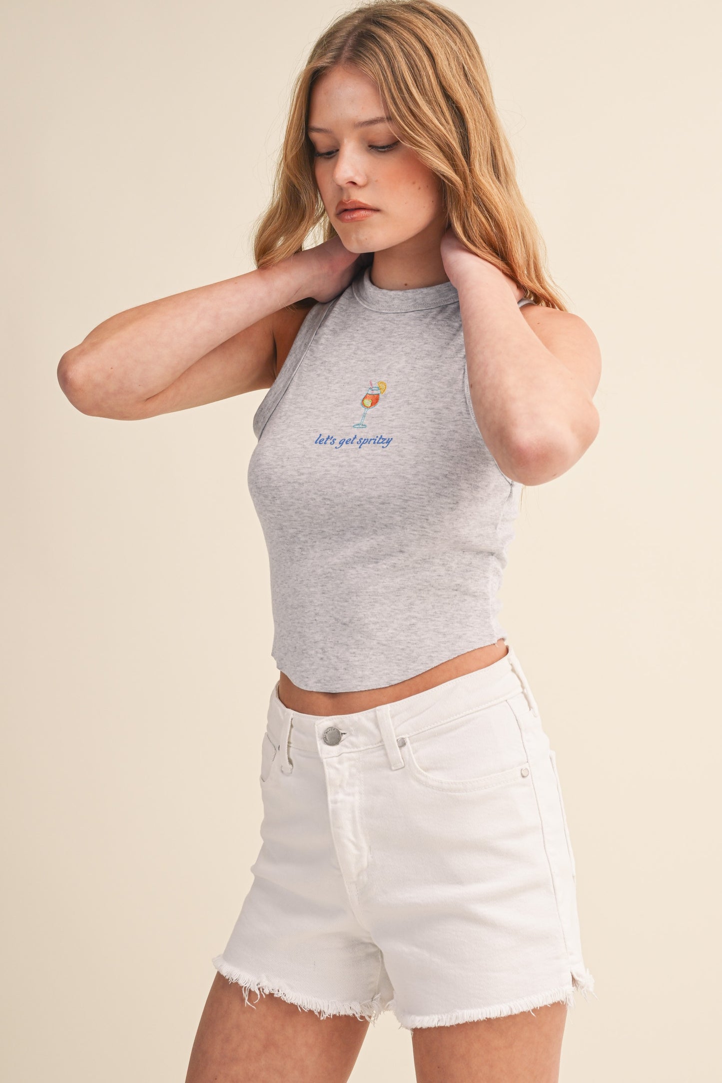 Let's Get Spritzy Ribbed Tank Top