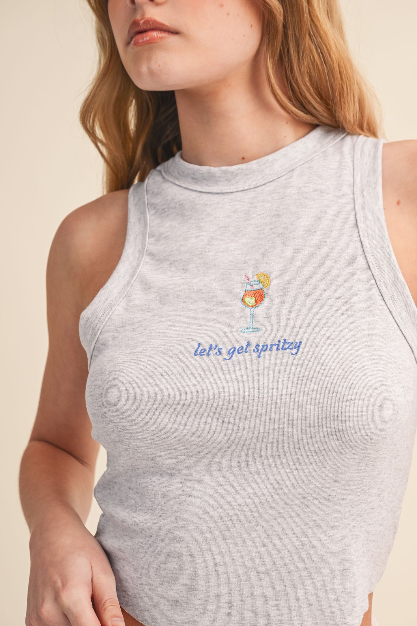 Let's Get Spritzy Ribbed Tank Top