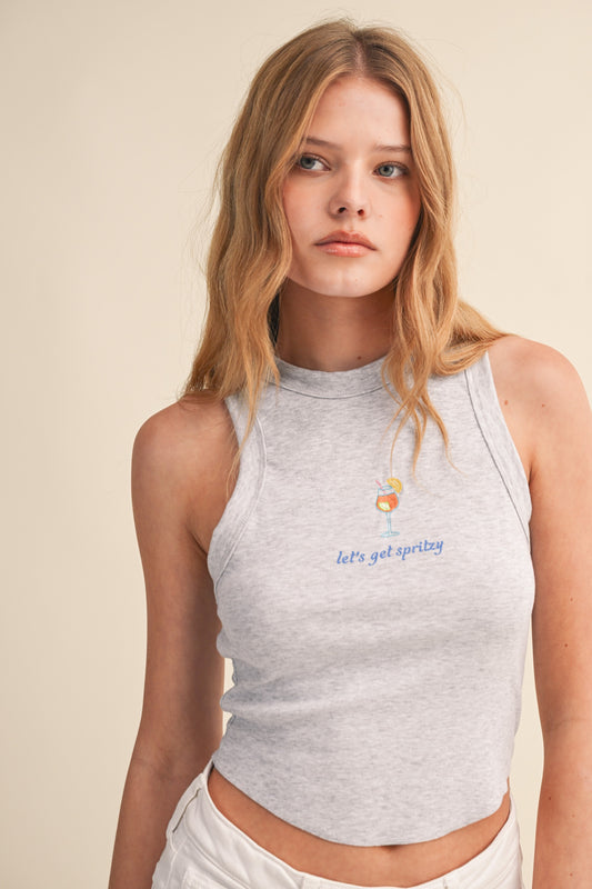 Let's Get Spritzy Ribbed Tank Top