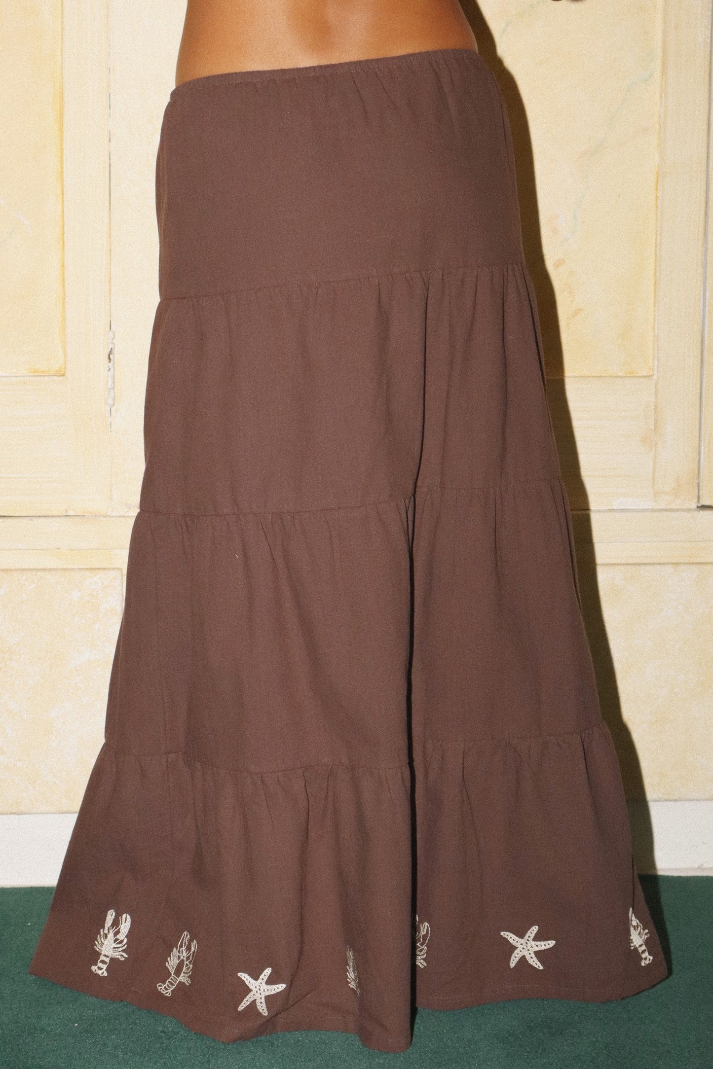 Sea Life Tiered Maxi Skirt