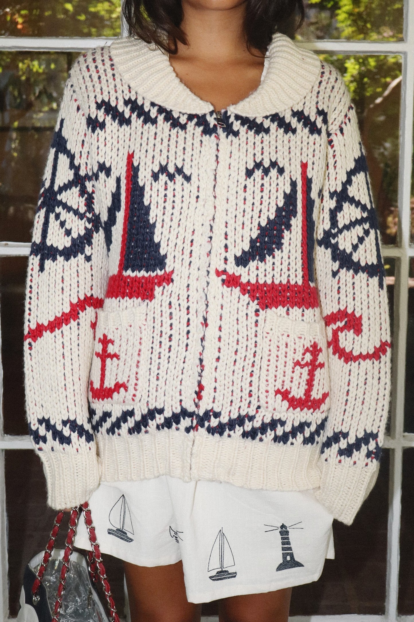 Mallorca Sailboat Cardigan