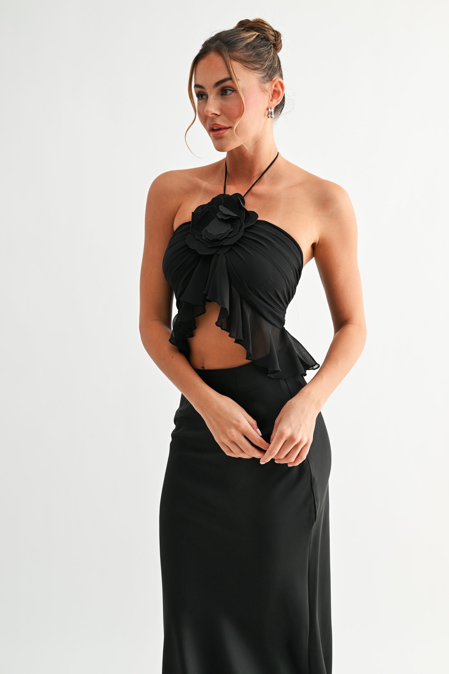 Petals Halter Ruffle Top