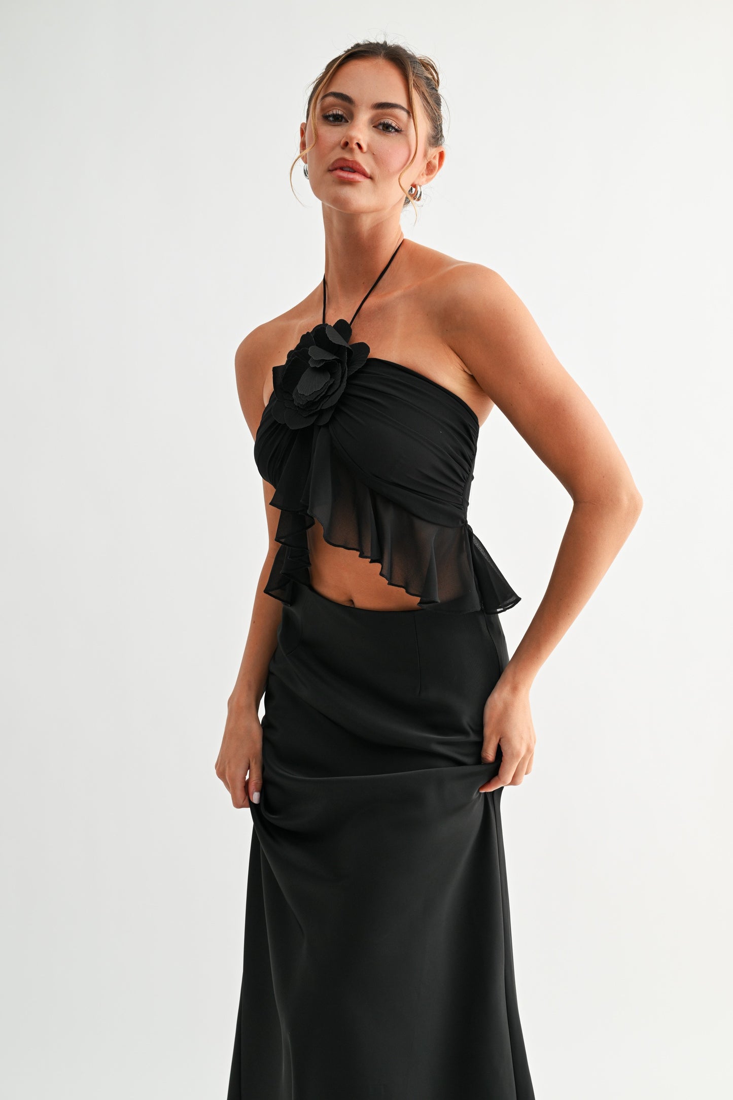 Petals Halter Ruffle Top