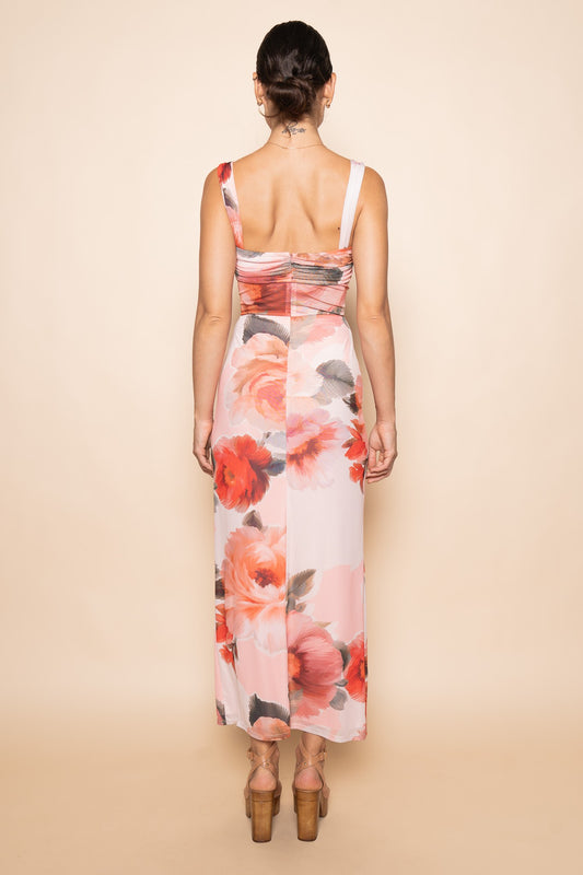 Kiara Floral Mesh Maxi Dress