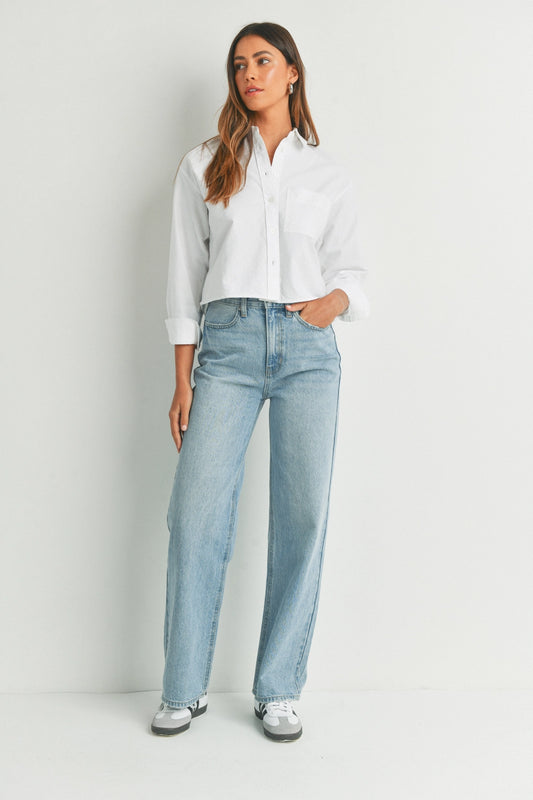 High Waisted Skater Jean - Light Wash