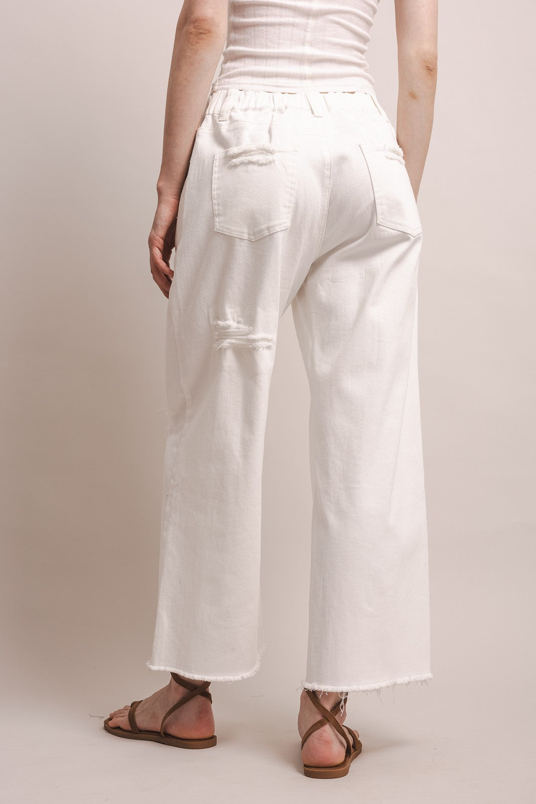 Sophia Distressed Wide Leg Pants