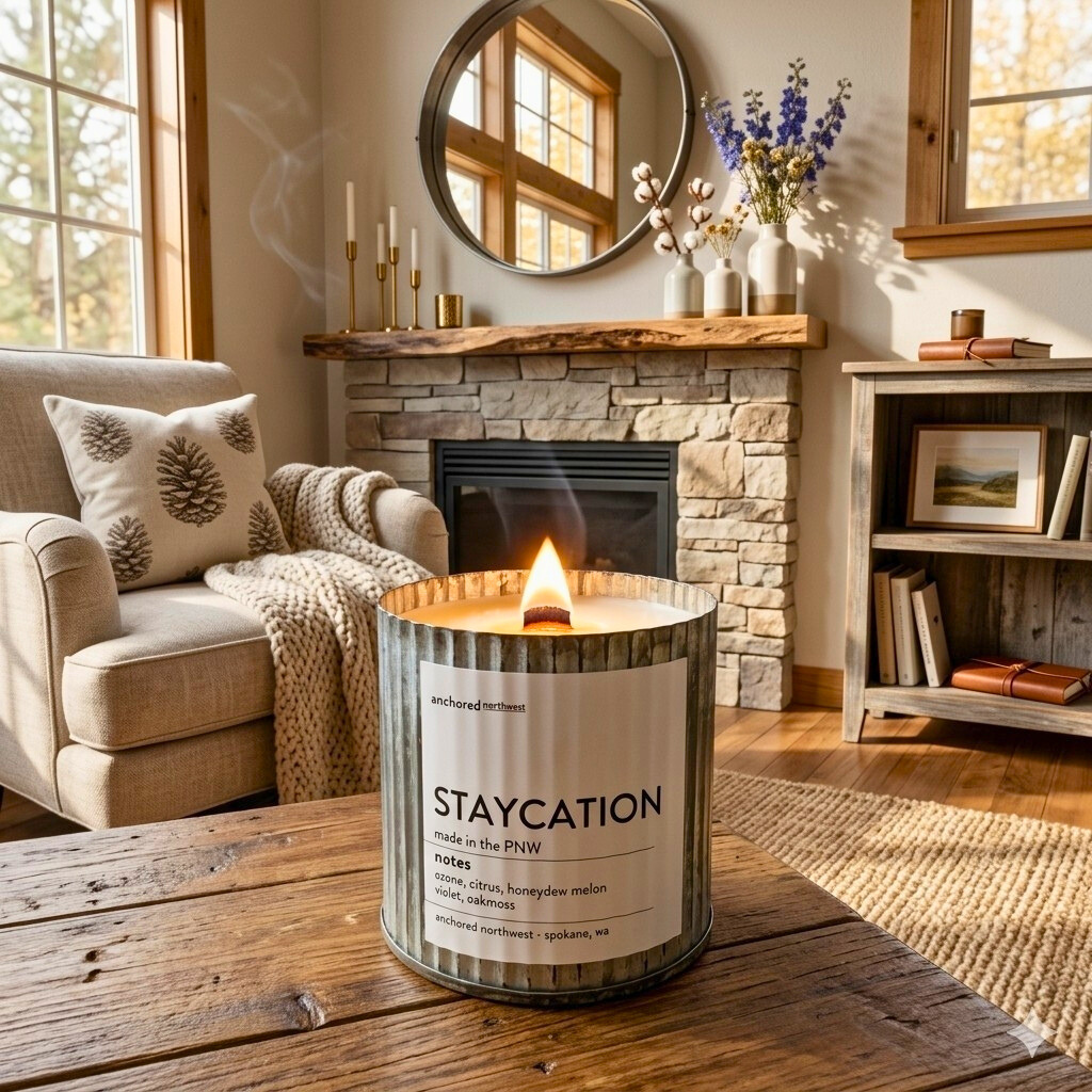 Beach Vibes Rustic Wood Wick Candle