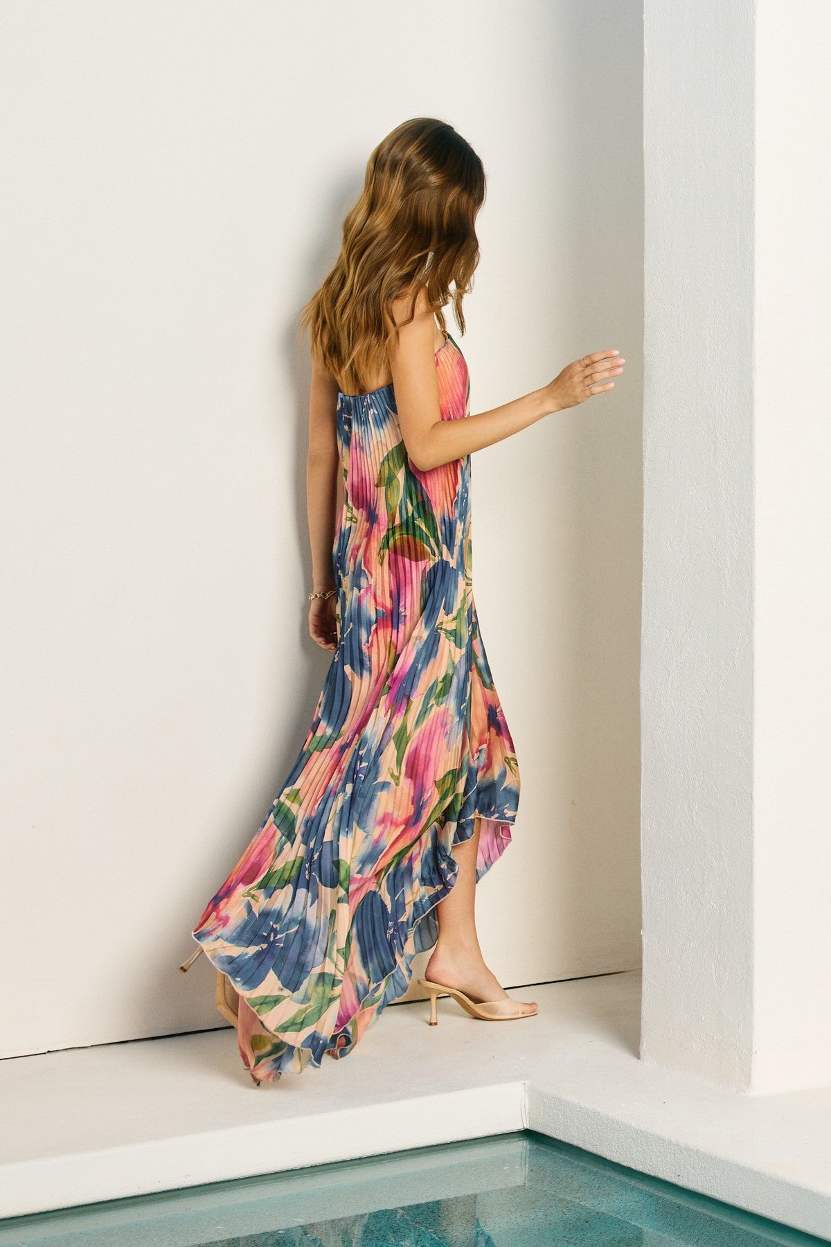Meadowlark Pleated Maxi Column Dress
