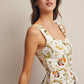 Bailey Tropical Print Lined Peplum Top