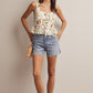 Bailey Tropical Print Lined Peplum Top