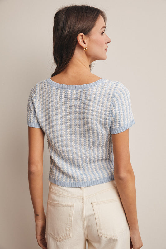 Charlotte Textured Tie-front Knit Top