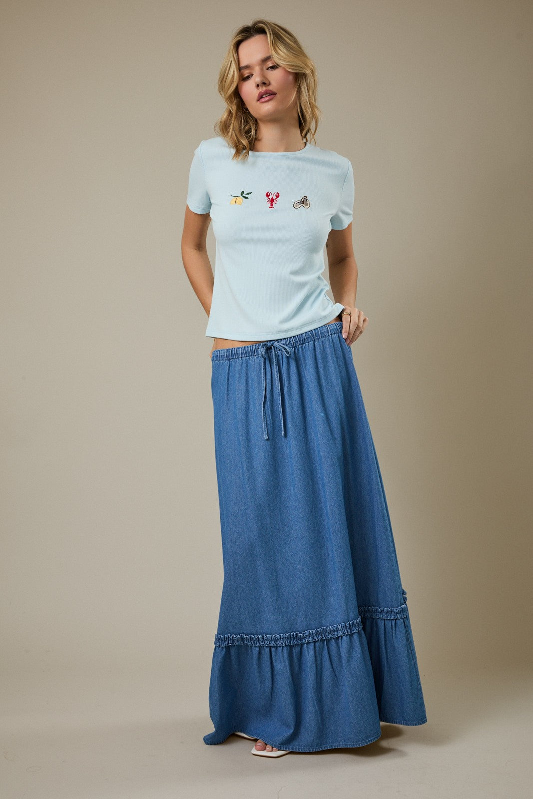 Seaside Muse Embroidered Tee