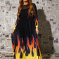 Heatwave Flame Mesh Dress