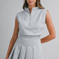 Darla Scuba Mock Neck Pleated Romper