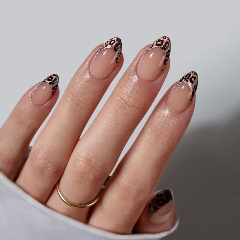 Leopard French Tip Press-On Nails