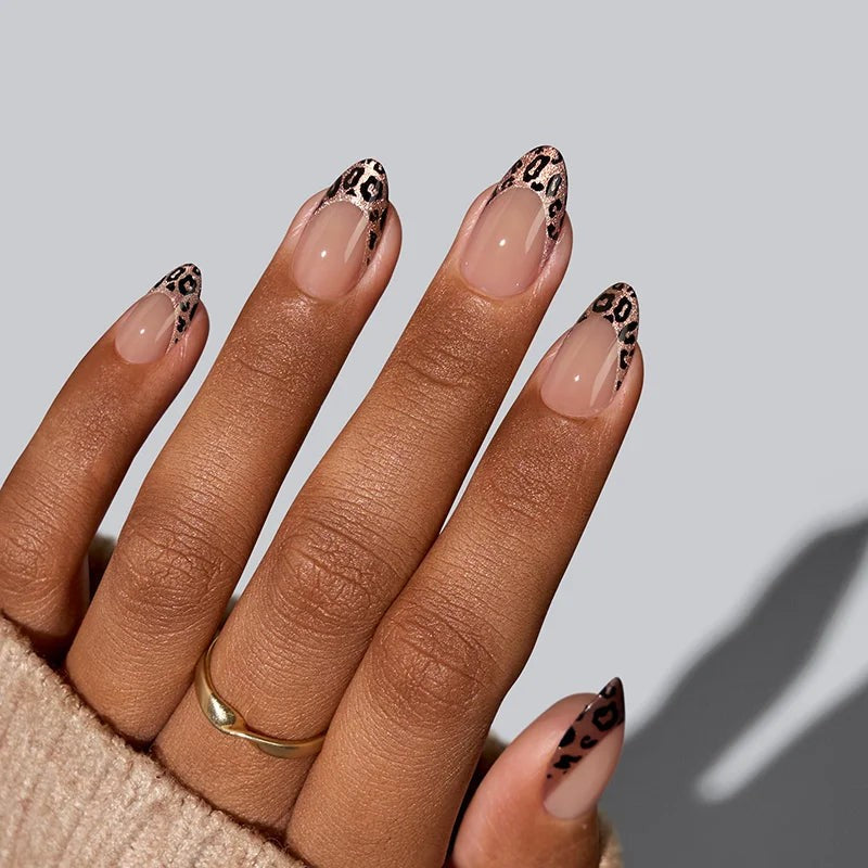 Leopard French Tip Press-On Nails