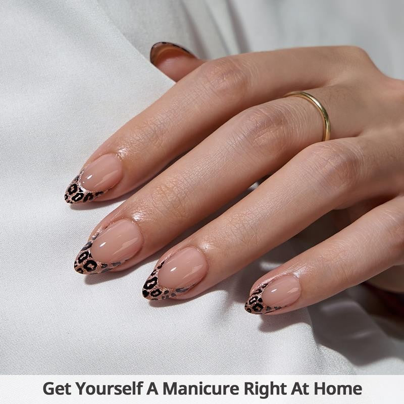 Leopard French Tip Press-On Nails