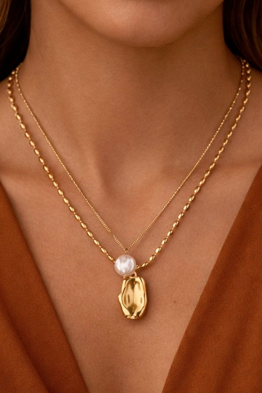 Angie Layered Pearl Necklace