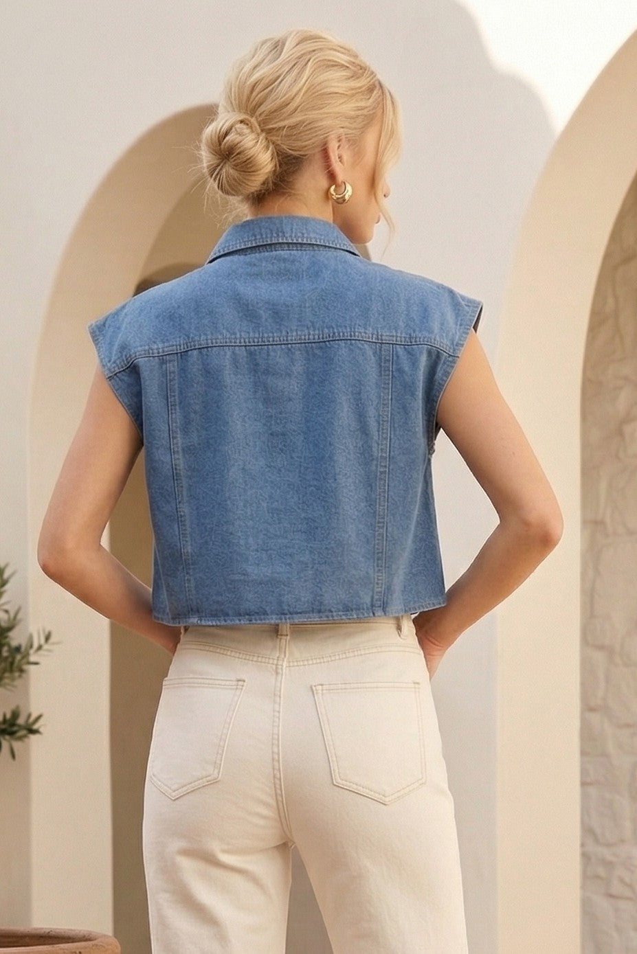 Morgan Denim Top