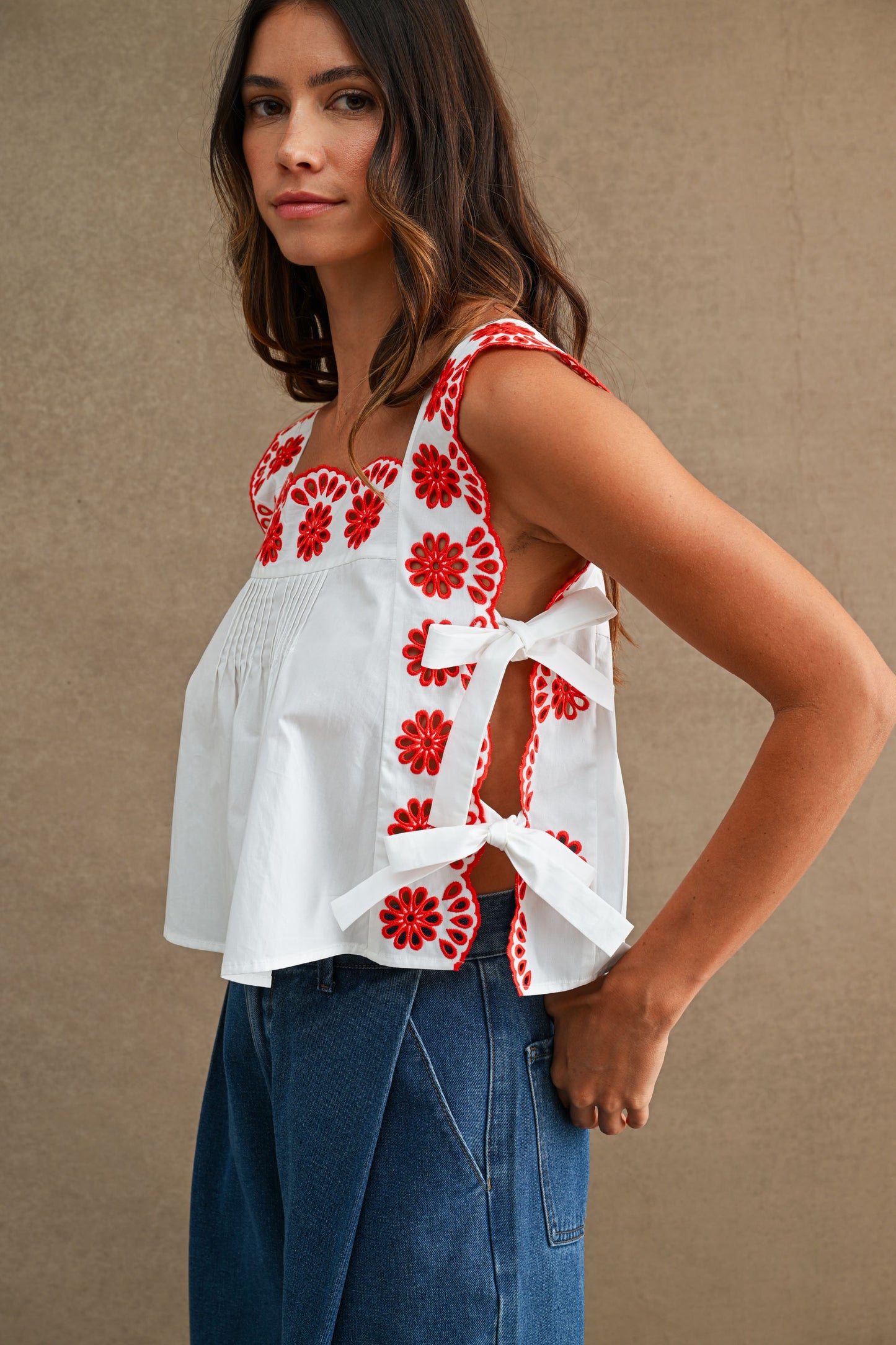 Skylar Embroidered Crop Top