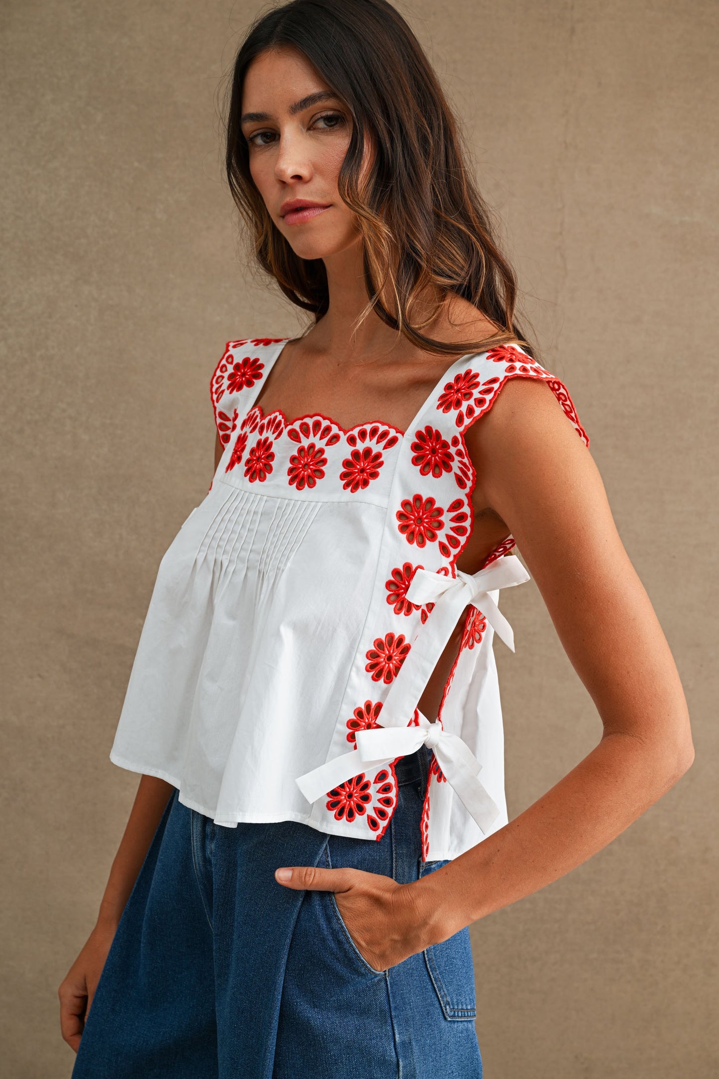 Skylar Embroidered Crop Top