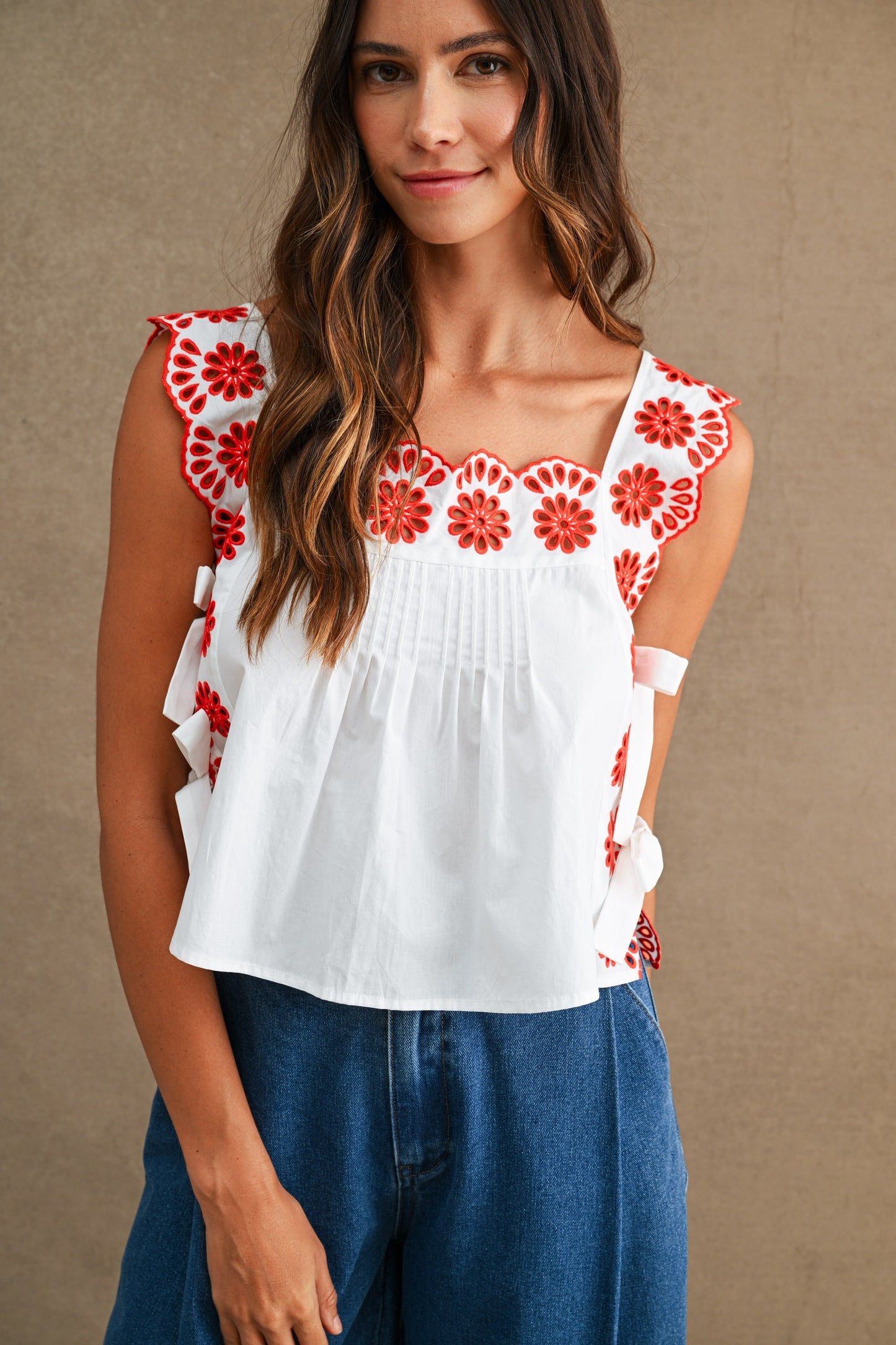 Skylar Embroidered Crop Top