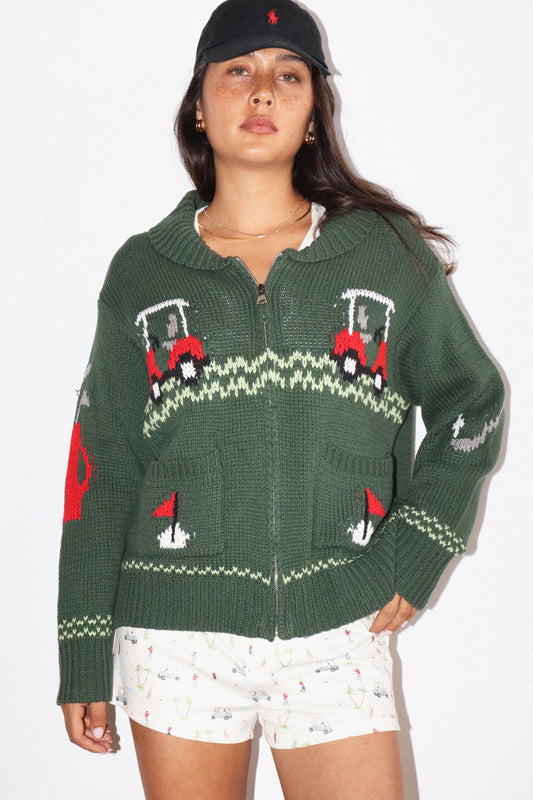 Hole In One Zip Sweater