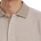 Owen Jacquard Short Sleeve Ribbed Polo - Tan
