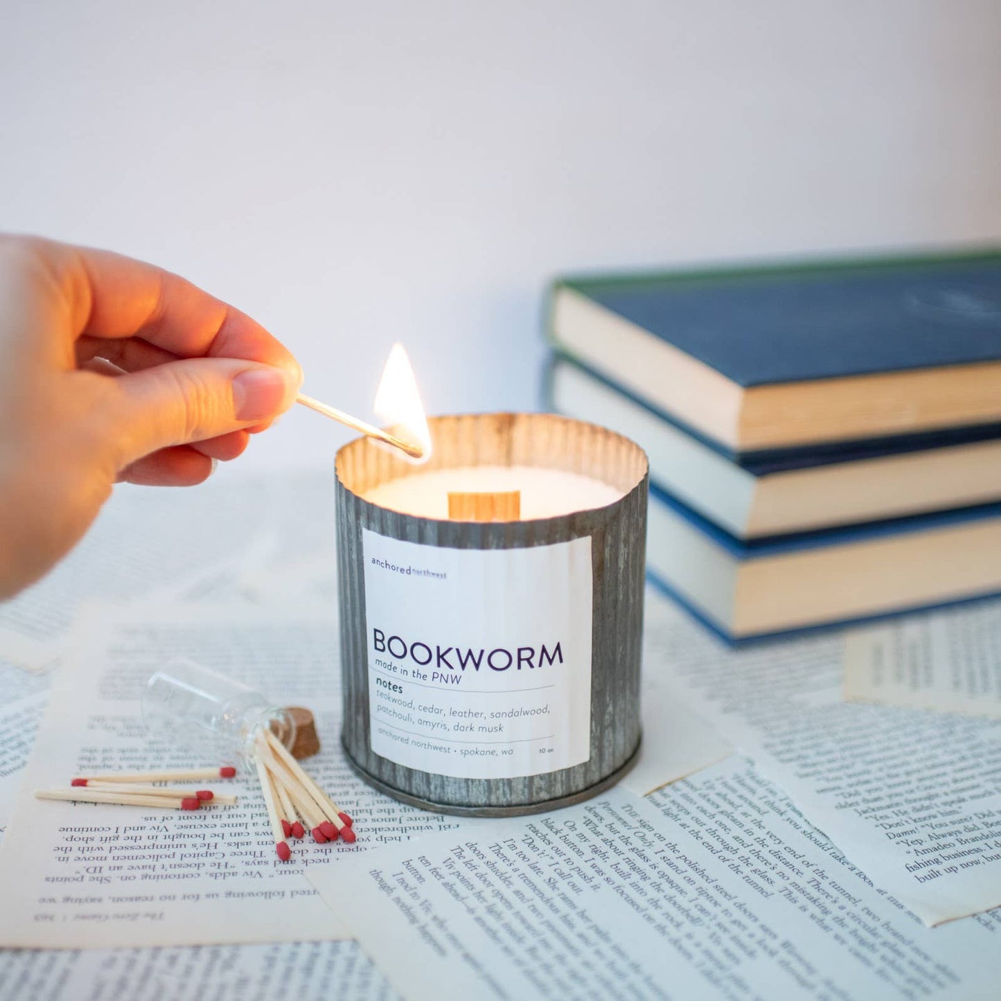 Staycation Rustic Wood Wick Candle
