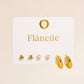 Carine 18K Gold Non-Tarnish Hoops, Pearl, CZ Earring Set