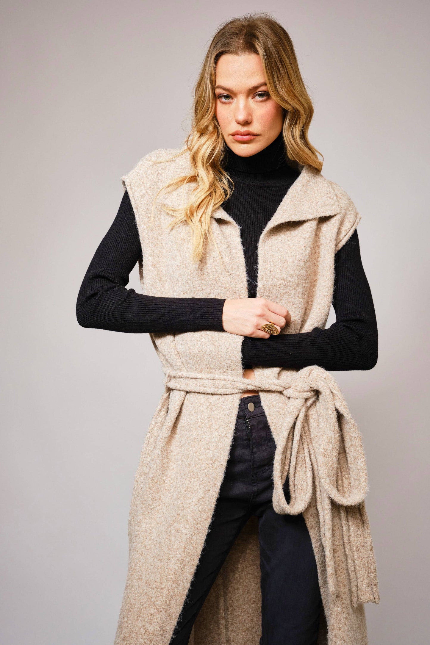 Jasmin Wool Blend Maxi Cardigan Vest