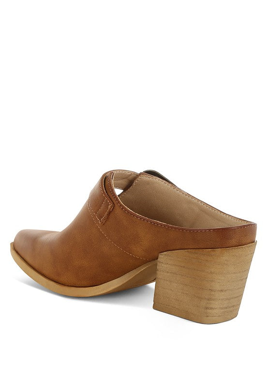 Holler Carved Buckle Statement Mules