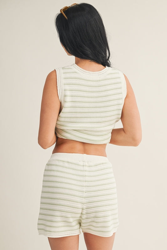 Emily Striped Crochet Shorts