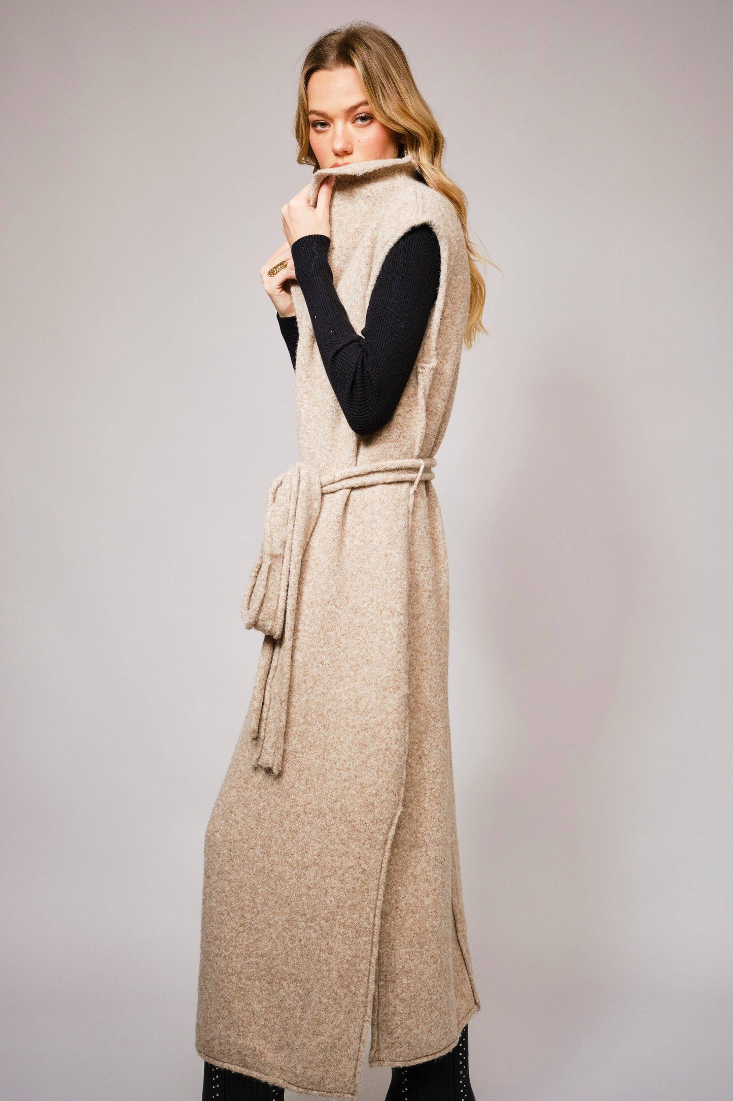 Jasmin Wool Blend Maxi Cardigan Vest