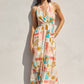 Moroccan Spring Crossed Back Strap Maxi Dress