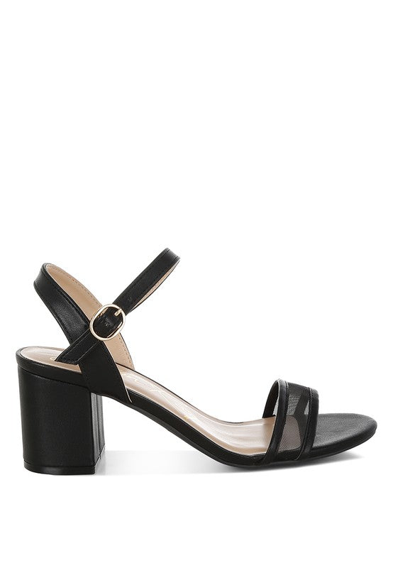 Orpina Mesh Pin Buckle Block Heels