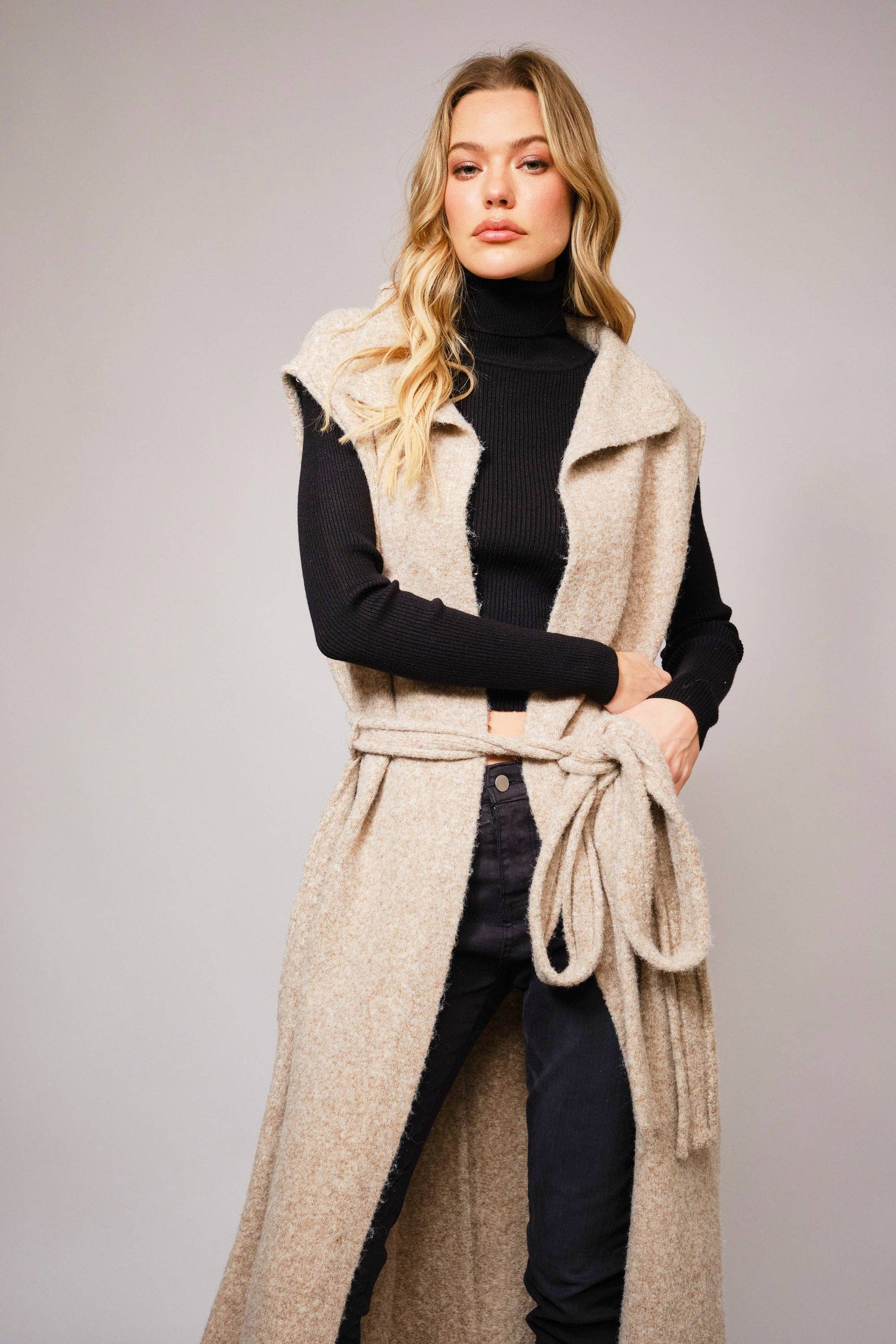 Jasmin Wool Blend Maxi Cardigan Vest