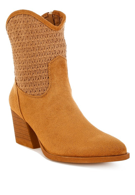 Bimmy Woven Pointy Western Boots