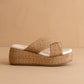 The Fresno Raffia Platform Sandal - Camel