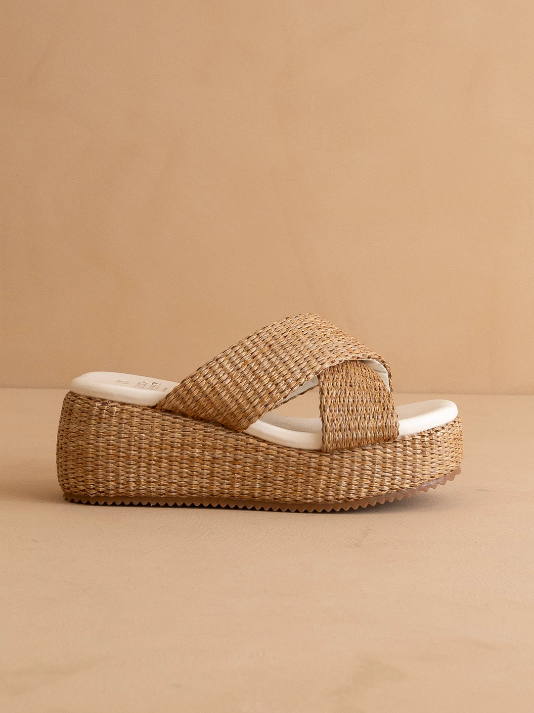 The Fresno Raffia Platform Sandal - Camel