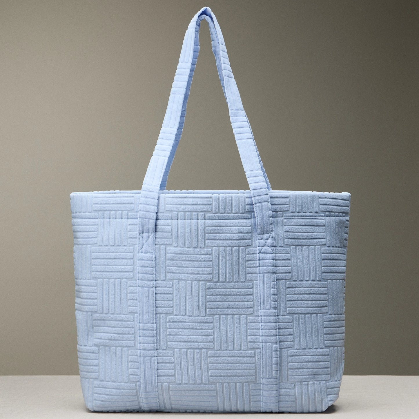 Luxe Terry Grid Pattern Tote & Beach Bag