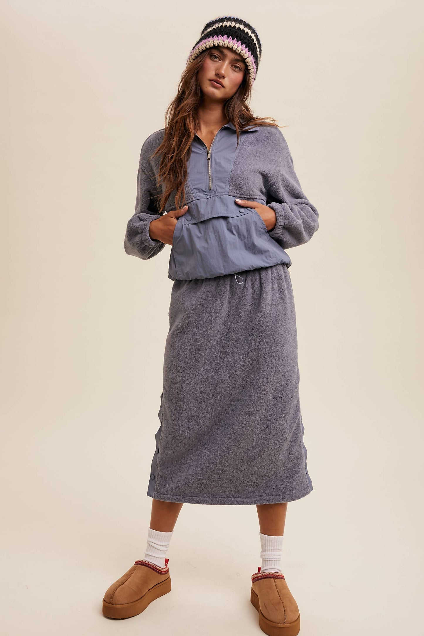 Janie Fleece Midi Skirt