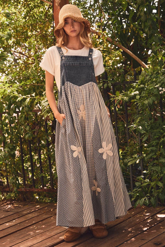 Hawthorn Stripe Patchwork Overall Dress
