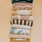 Stripe Plush Throw - Mocha & Cream