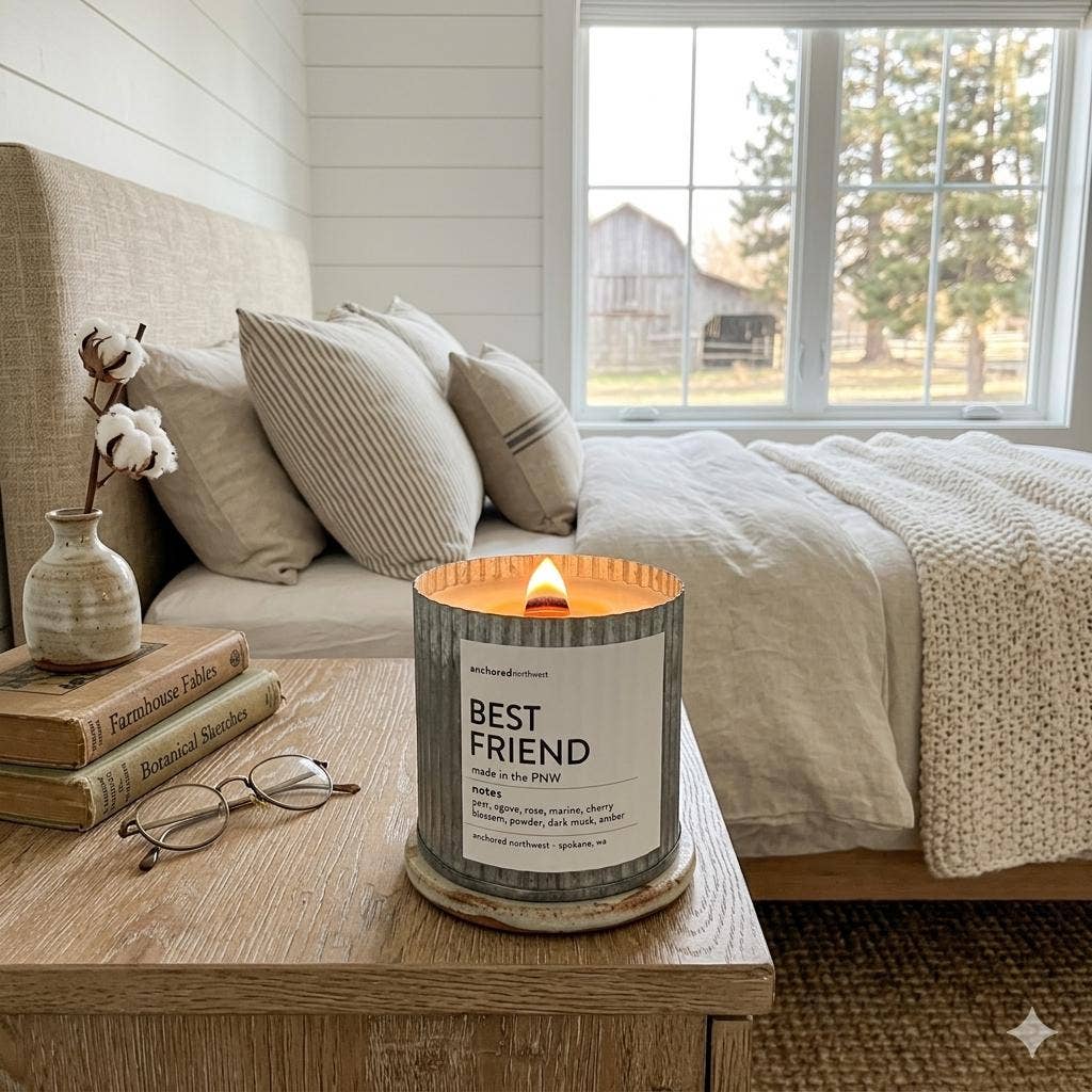 Bookworm Rustic Wood Wick Candle